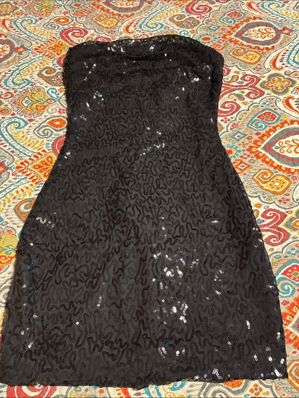 Windsor Strapless Black Sequin Evening Dress size small